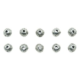 Bola rallada 5mm de pewter para collar pulsera y aretes