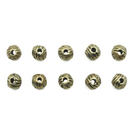Bola rallada 5mm de pewter para collar pulsera y aretes