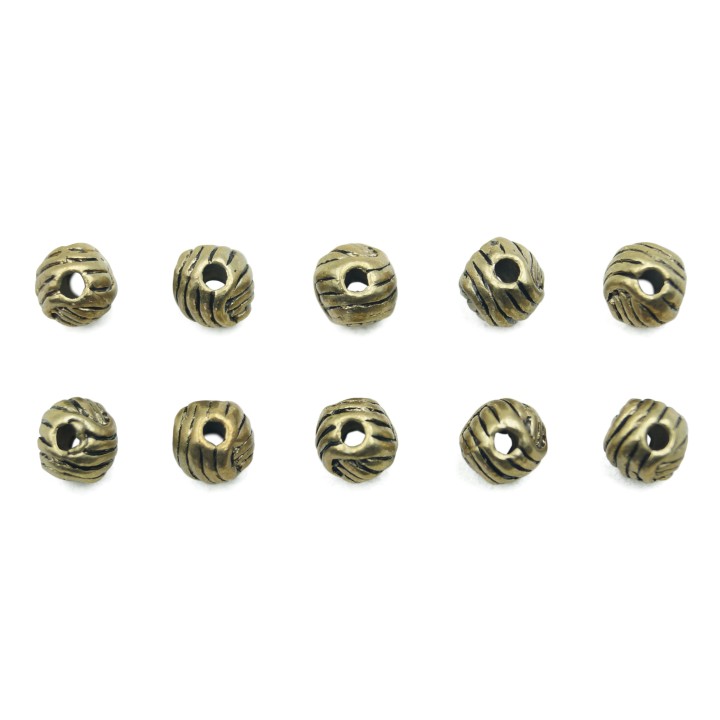 Bola rallada 5mm de pewter para collar pulsera y aretes