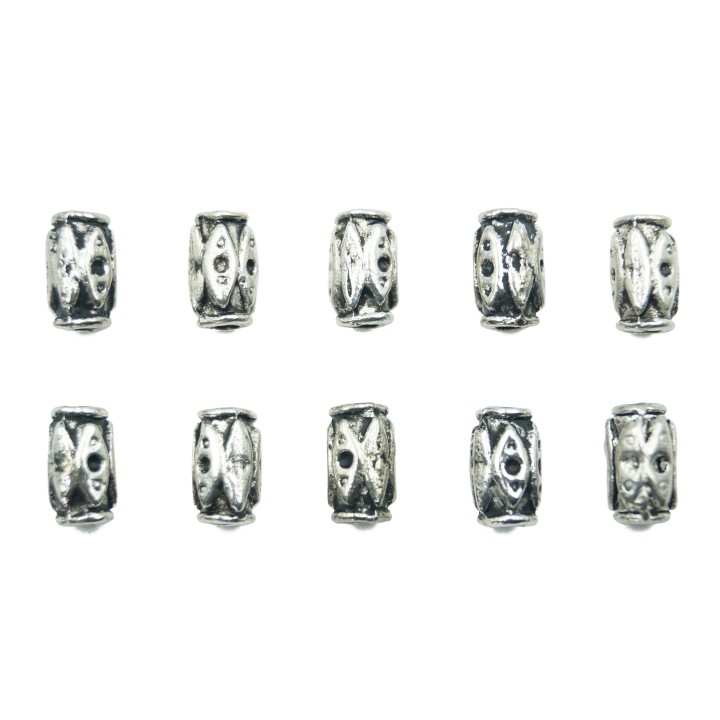 Cilindro Grabado 8x5mm de pewter para collar pulsera y aretes
