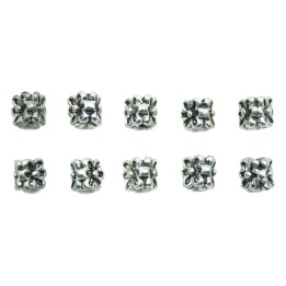 Flor cuadrada 6x6mm de pewter para collar pulsera y aretes