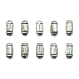 Cilindro ondulado 8x4mm de pewter para collar pulsera y aretes