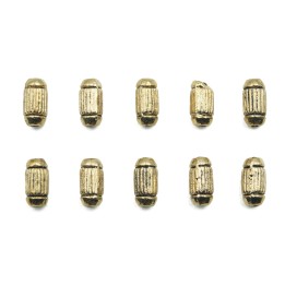 Cilindro ondulado 8x4mm de pewter para collar pulsera y aretes