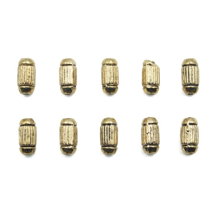 Cilindro ondulado 8x4mm de pewter para collar pulsera y aretes