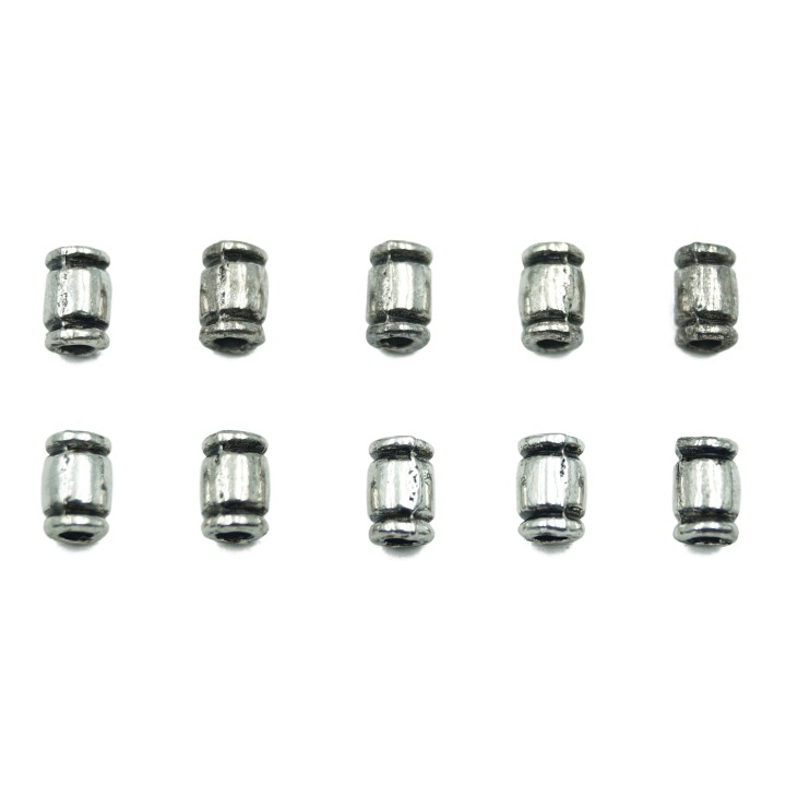 Cilindro 6x4mm de pewter para collar pulsera y aretes