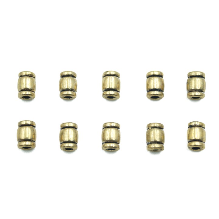 Cilindro 6x4mm de pewter para collar pulsera y aretes