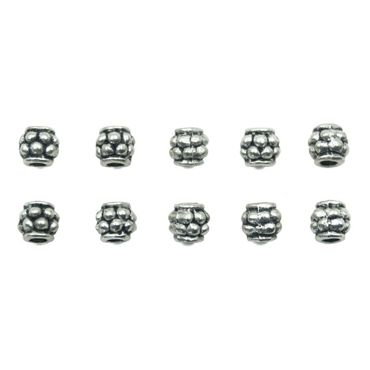 Bola grabada 5mm de pewter para collar pulsera y aretes