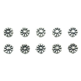 Flor redonda 6mm de pewter para collar pulsera y aretes