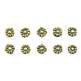 Flor redonda 6mm de pewter para collar pulsera y aretes