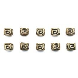 Cubo grabado 5x5mm de pewter para collar pulsera y aretes