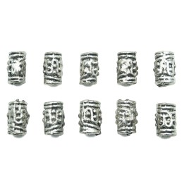 Cilindro grabado 10x8mm de pewter para collar pulsera y aretes