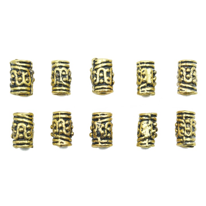 Cilindro grabado 10x8mm de pewter para collar pulsera y aretes
