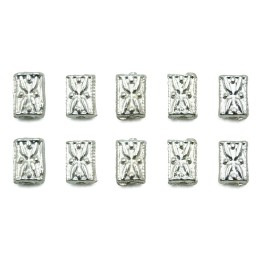 Rectangulo grabado 8x5mm de pewter para collar pulsera y aretes