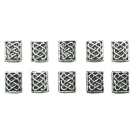 Rectangulo grabado 10x8mm de pewter para collar pulsera y aretes