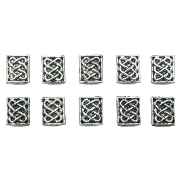 Rectangulo grabado 10x8mm de pewter para collar pulsera y aretes