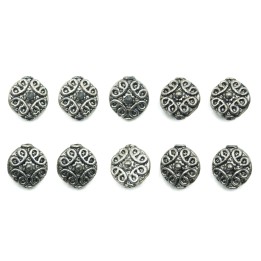 Redondo grabado 12mm de pewter para collar pulsera y aretes