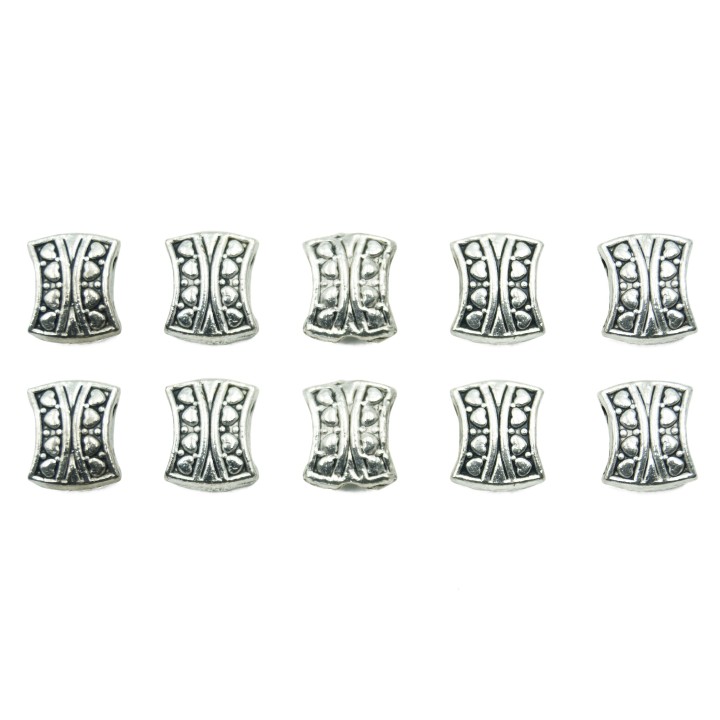 Rectangulo grabado 9x7mm de pewter para collar pulsera y aretes