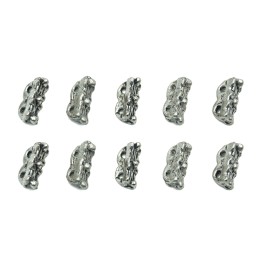 Rectangulo grabado 2 argollas 9x5mm de pewter para collar pulsera y aretes