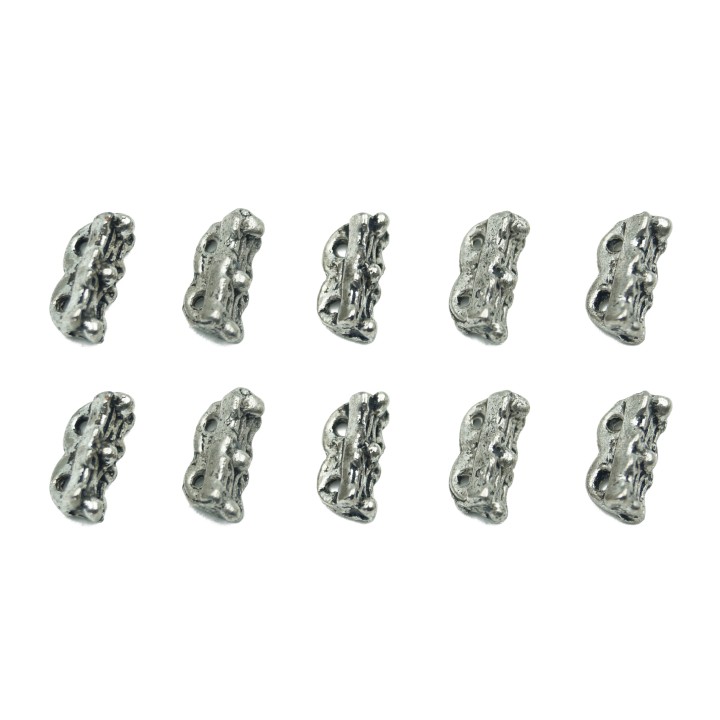 Rectangulo grabado 2 argollas 9x5mm de pewter para collar pulsera y aretes