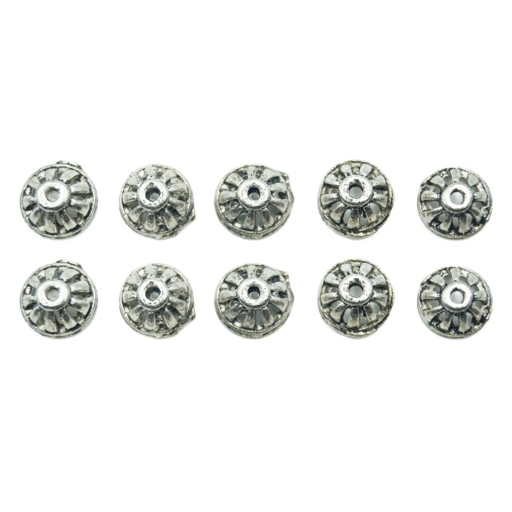 Casquillo rallado 15x10mm de pewter para collar pulsera y aretes