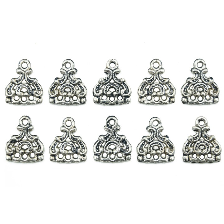 Corona con argolla 15x12mm de pewter para collar pulsera y aretes