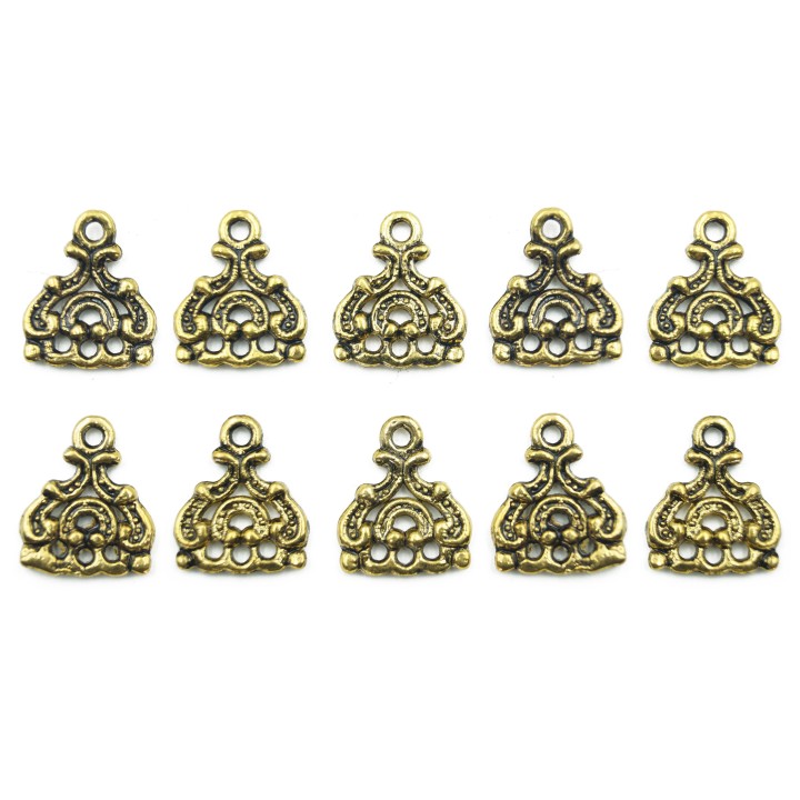 Corona con argolla 15x12mm de pewter para collar pulsera y aretes