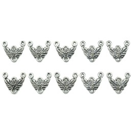 Hojas con flor y argolla 16x14mm de pewter para collar pulsera y aretes