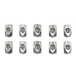 Rectangulo con flor 8x5mm de pewter para collar pulsera y aretes