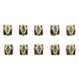 Rectangulo con hojas 7x5mm de pewter para collar pulsera y aretes