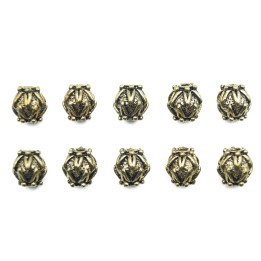 Bola grabada 8mm de pewter para collar pulsera y aretes