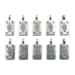 Rectangulo con argolla 19x9mm de pewter para collar pulsera y aretes