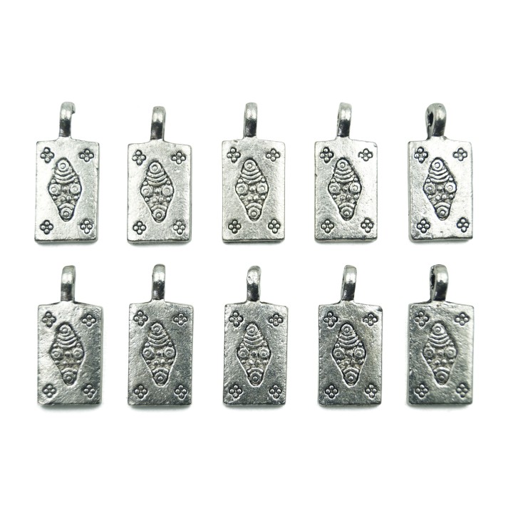Rectangulo con argolla 19x9mm de pewter para collar pulsera y aretes