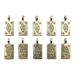 Rectangulo con argolla 19x9mm de pewter para collar pulsera y aretes