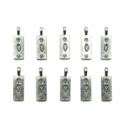 Rectangulo con argolla 19x6mm de pewter para collar pulsera y aretes
