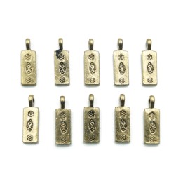 Rectangulo con argolla 19x6mm de pewter para collar pulsera y aretes