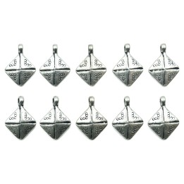 Rombo grabado 18x13mm de pewter para collar pulsera y aretes