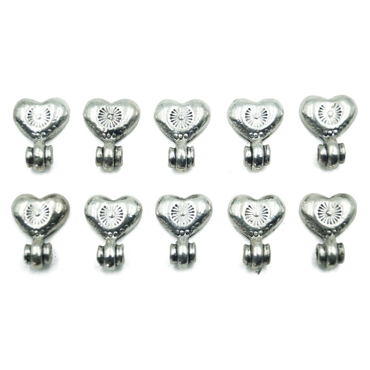 Corazon con cilindro 14x11mm de pewter para collar pulsera y aretes