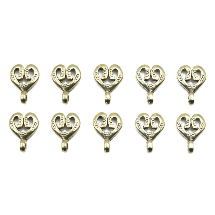 Corazon con argolla 14x11mm de pewter para collar pulsera y aretes