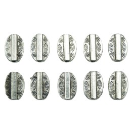 Oval grabado 14x10mm de pewter para collar pulsera y aretes