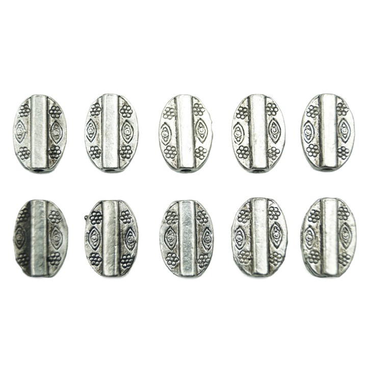 Oval grabado 14x10mm de pewter para collar pulsera y aretes