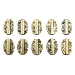 Oval grabado 14x10mm de pewter para collar pulsera y aretes