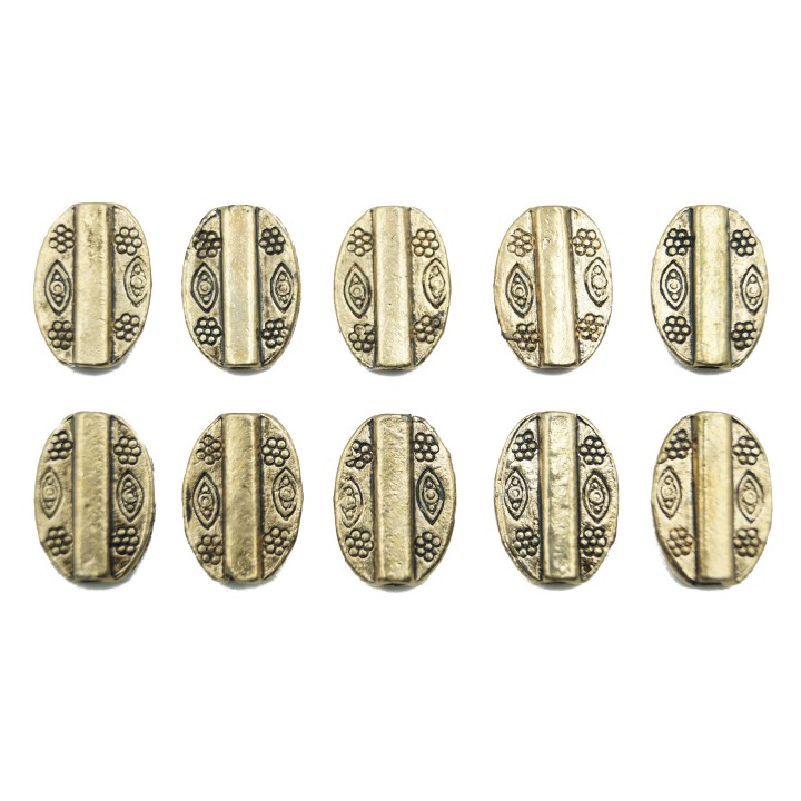 Oval grabado 14x10mm de pewter para collar pulsera y aretes