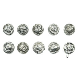 Flor redonda 10x6mm de pewter para collar pulsera y aretes