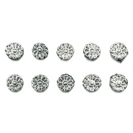 Flor redonda 7mm de pewter para collar pulsera y aretes