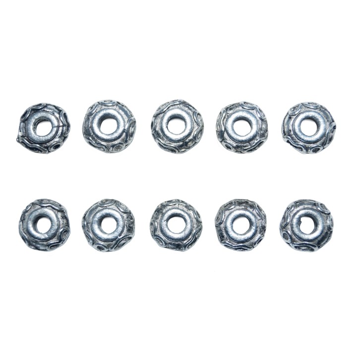 Rondel con figura 9x5mm de pewter para collar pulsera y aretes