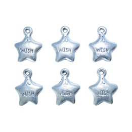 Estrella con argolla 18x14mm de pewter para collar pulsera y aretes