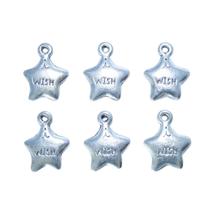 Estrella con argolla 18x14mm de pewter para collar pulsera y aretes