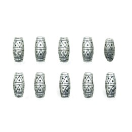 Barril con figura 12x6mm de pewter para collar pulsera y aretes