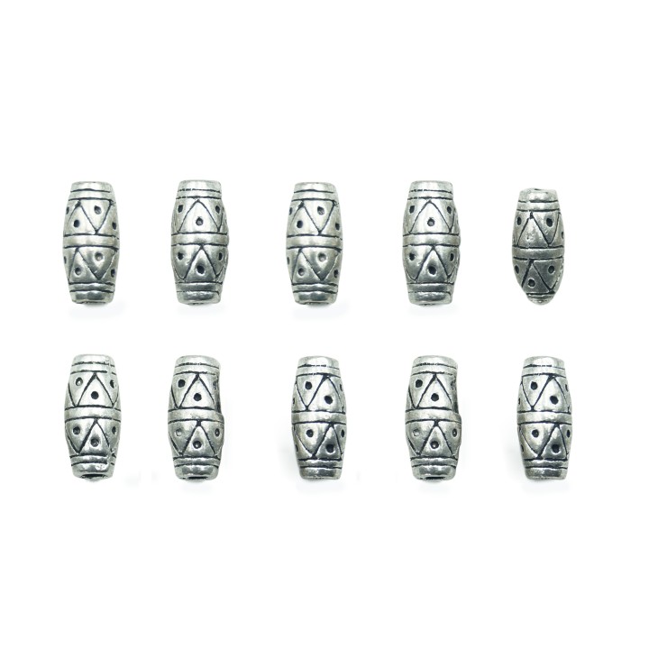Barril con figura 12x6mm de pewter para collar pulsera y aretes