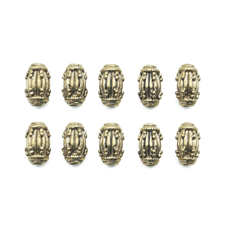 Barril con figura 11x7mm de pewter para collar pulsera y aretes